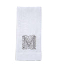 Towel, Monogram M, White (Taupe)
