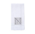 Towel, Monogram N, White (Taupe)