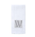 Towel, Monogram W, White (Taupe)