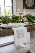 Towel, Monogram K, White (Taupe)