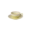 Tea cup and saucer, Yellow