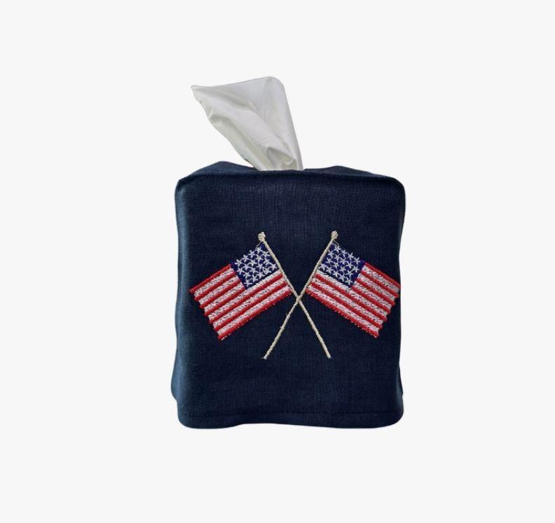 American Flags Tissue Box Cover