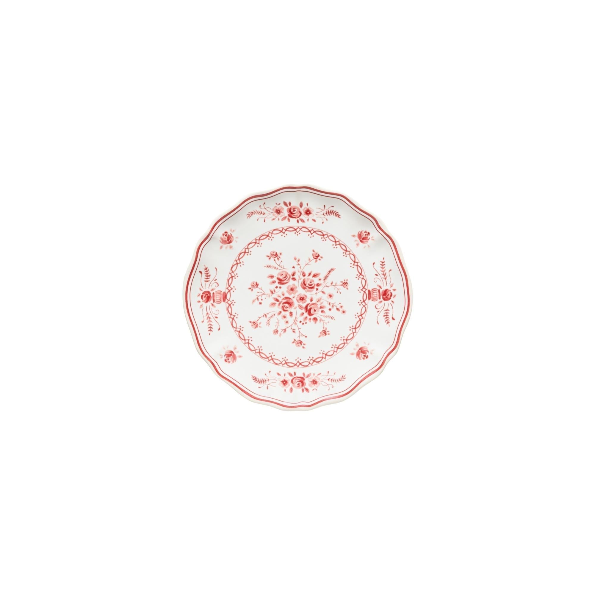 Appetizer Plate, White-Red