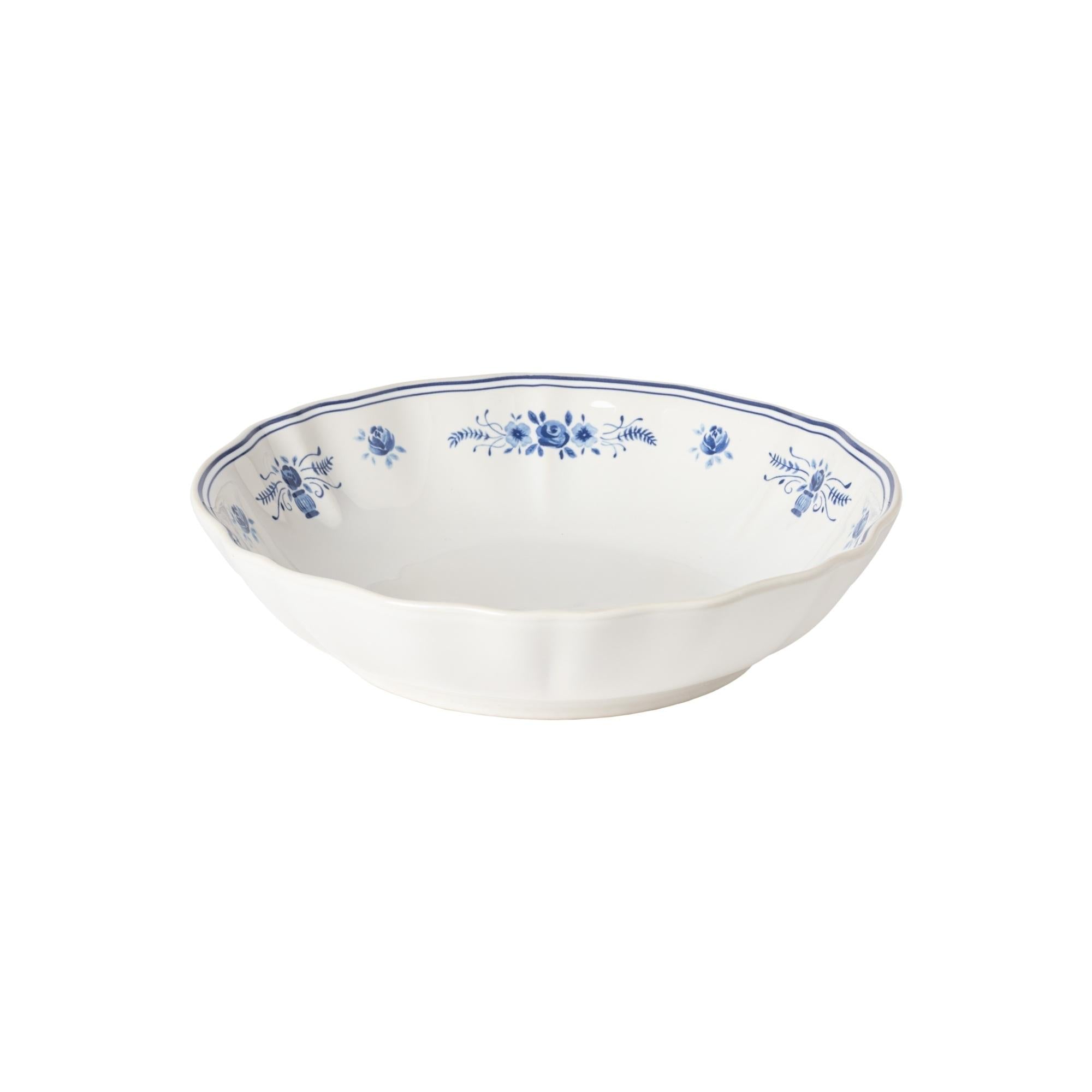 Soup Pasta Bowl, White-Blue