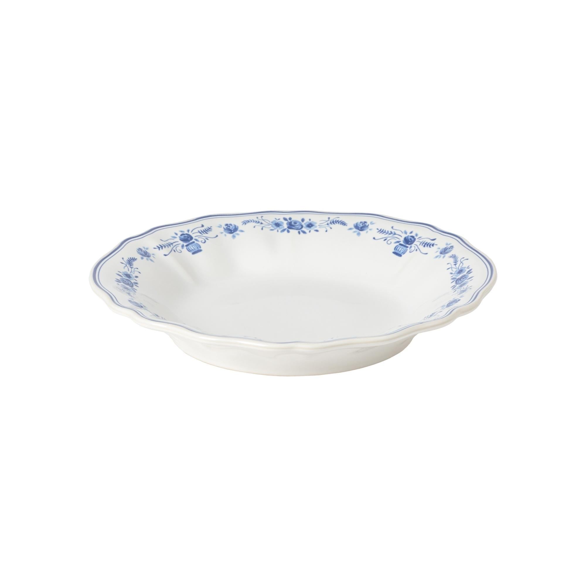 Pasta Plate, White-Blue