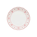 Dinner Plate, White-red