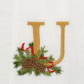Towel, Winter Pine Monogram U, White (Multi)