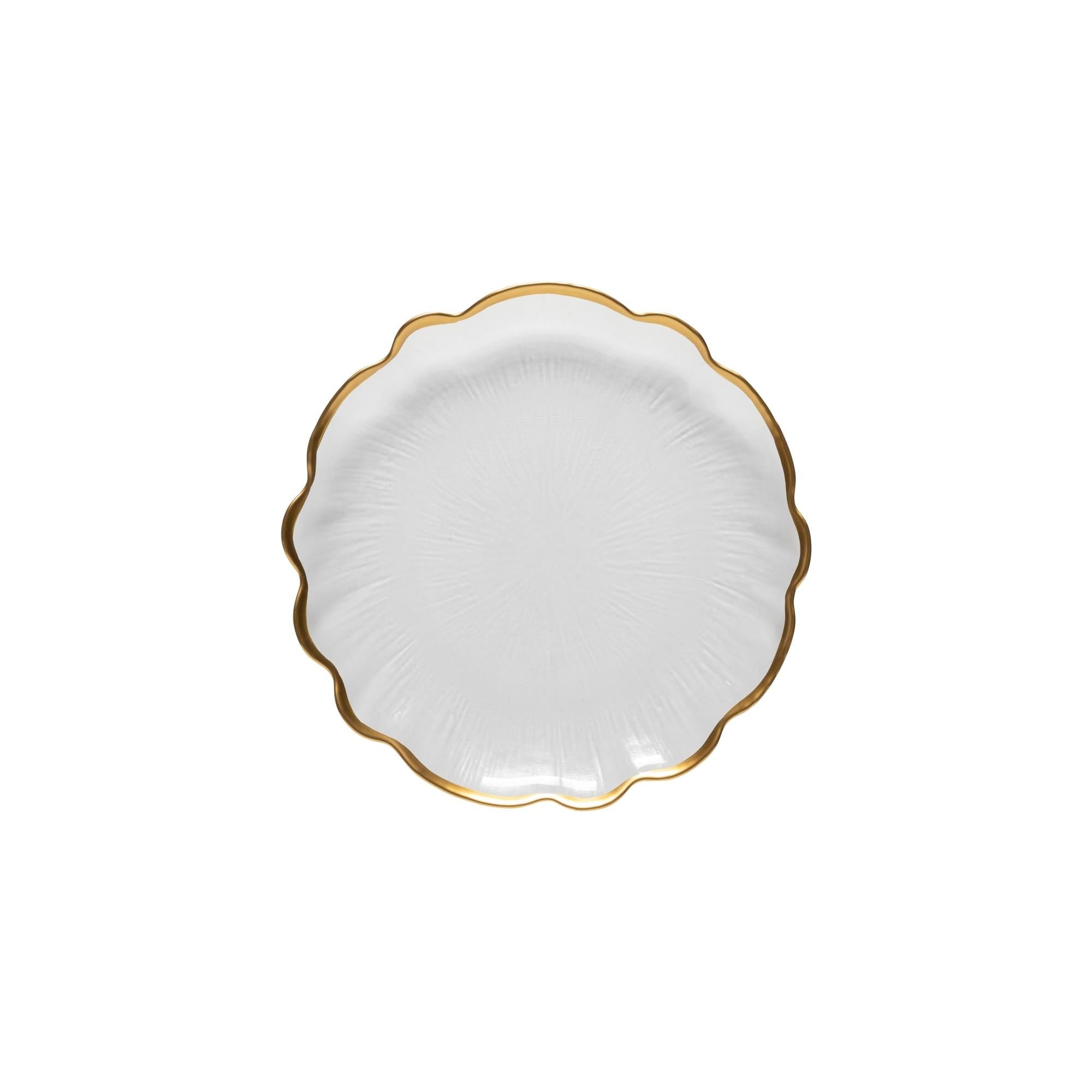 Glass rimmed salad plate