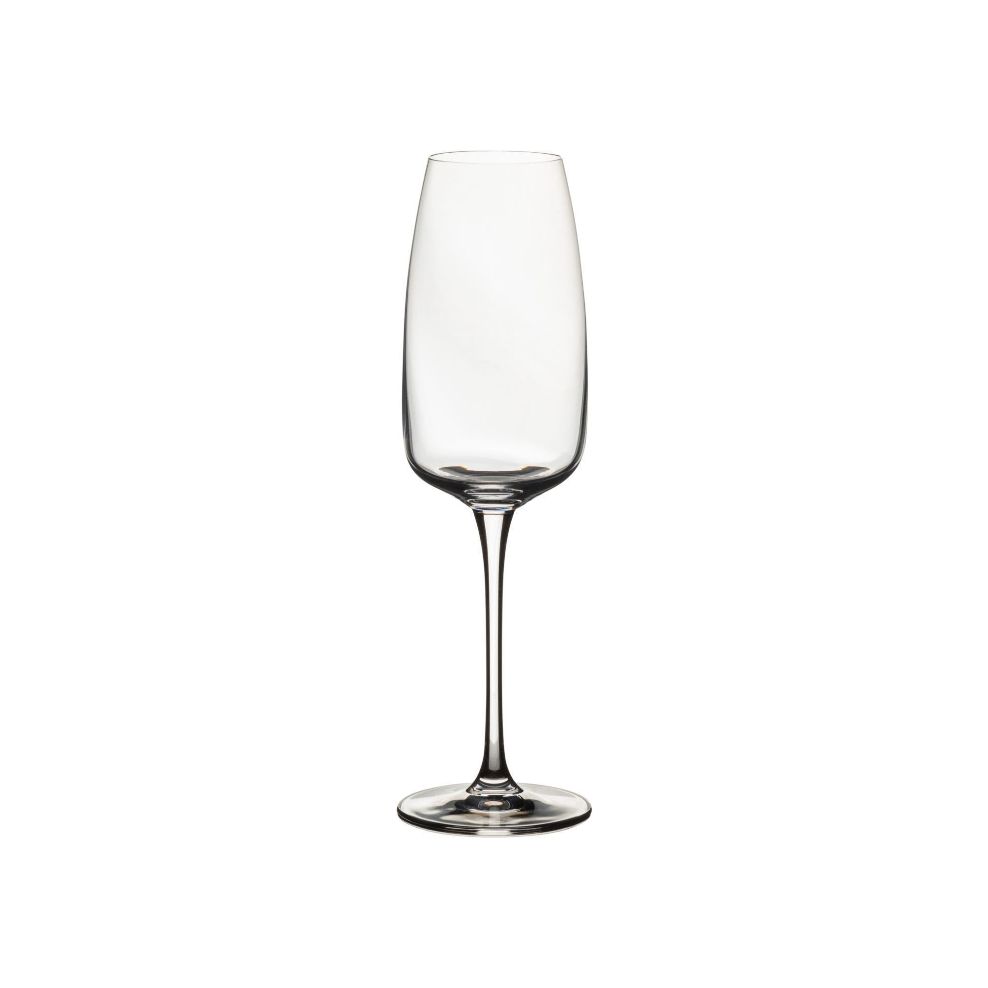 Flute glass, Clear