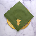 Villa Floret, Evergreen (Gold) Large Napkin