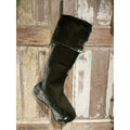 Vintage French Velvet Stocking- Moss Green