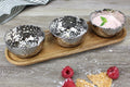 Set of 3 Bowls On Acacia Wood Tray
