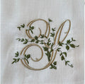 Towel, Floral Monogram Y, White (Cream Multi)