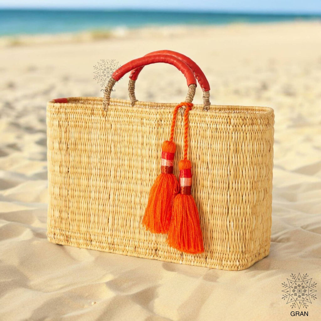 Handwoven Market Reed Storage, Palm Leaf Storage Baskets.