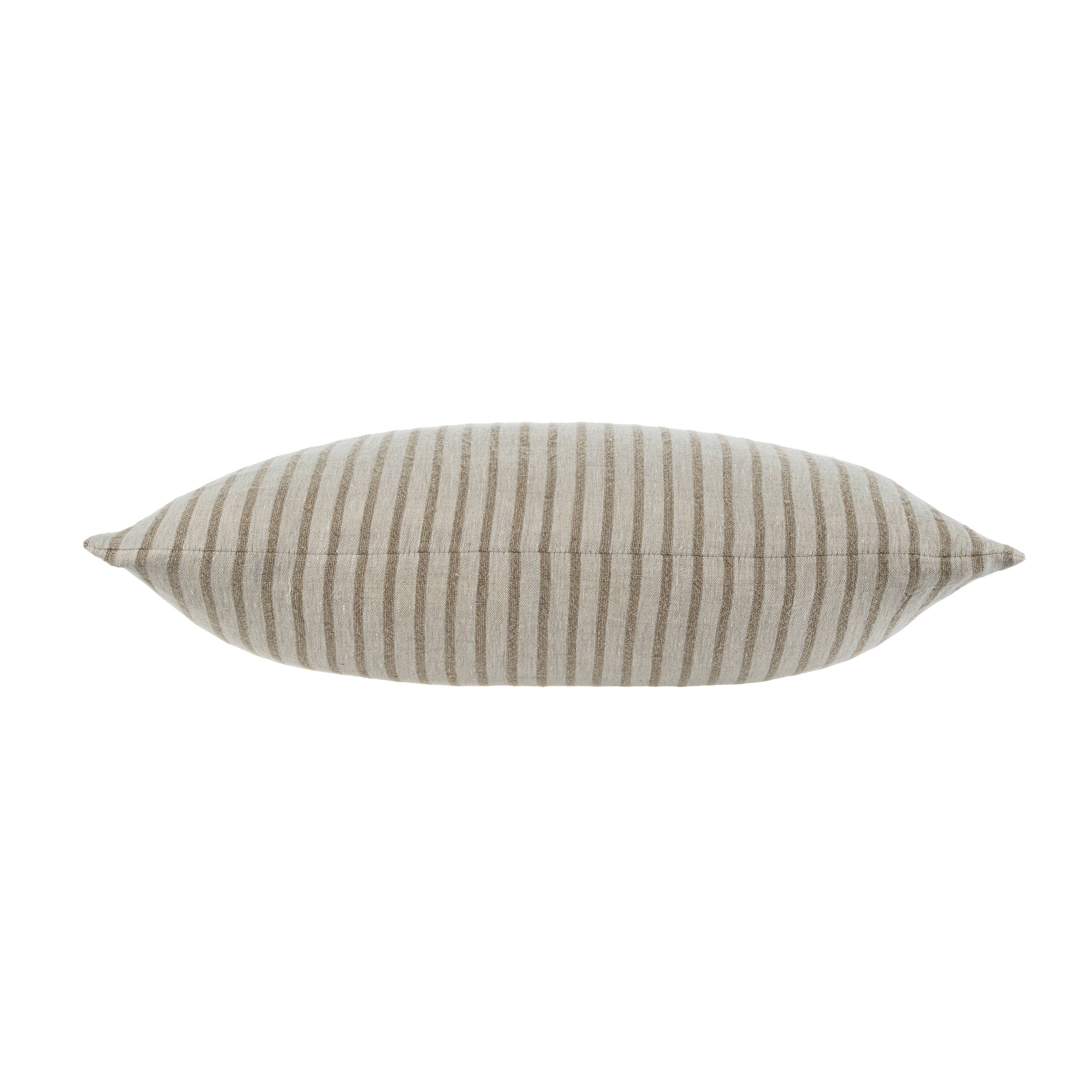16x24 Pinstripe Linen Pillow, Natural