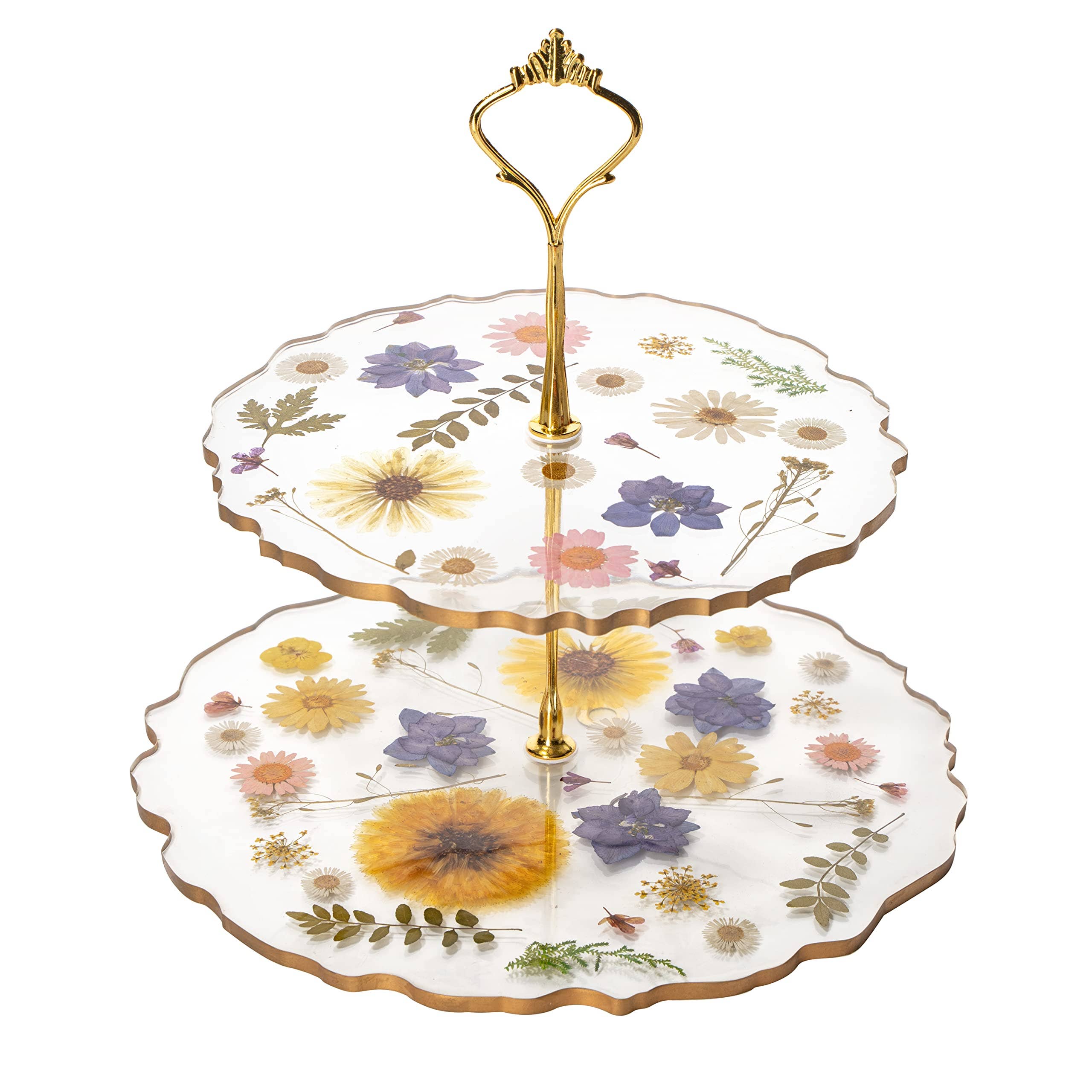 Floral Cupcake & Cake Dessert Stand, Resin Flower Tower
