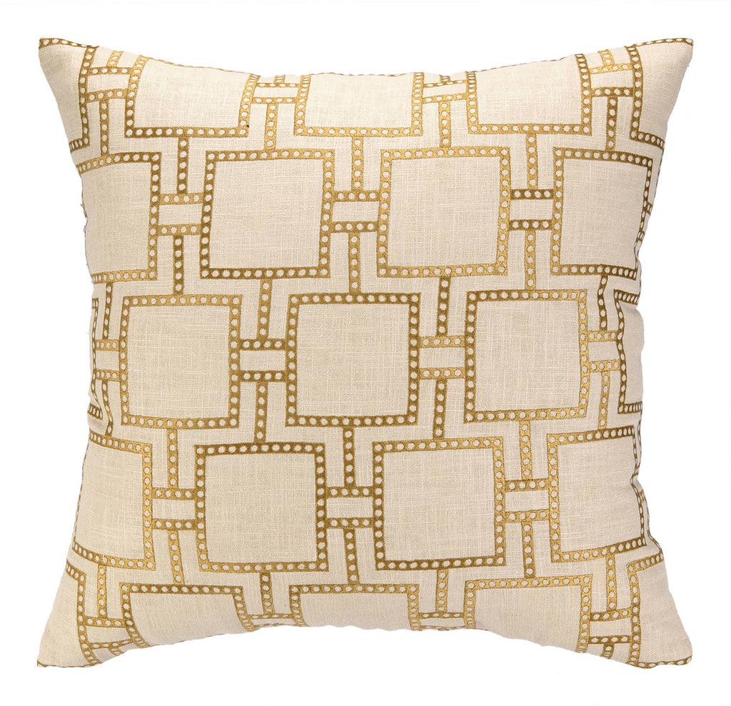 Dotted Line Citron Embroidered Pillow
