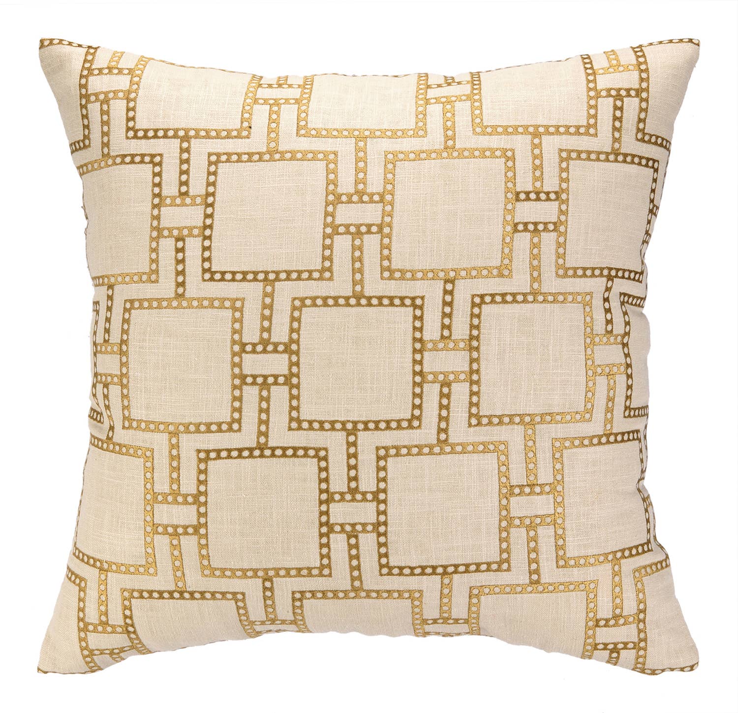 Dotted Line Citron Embroidered Pillow