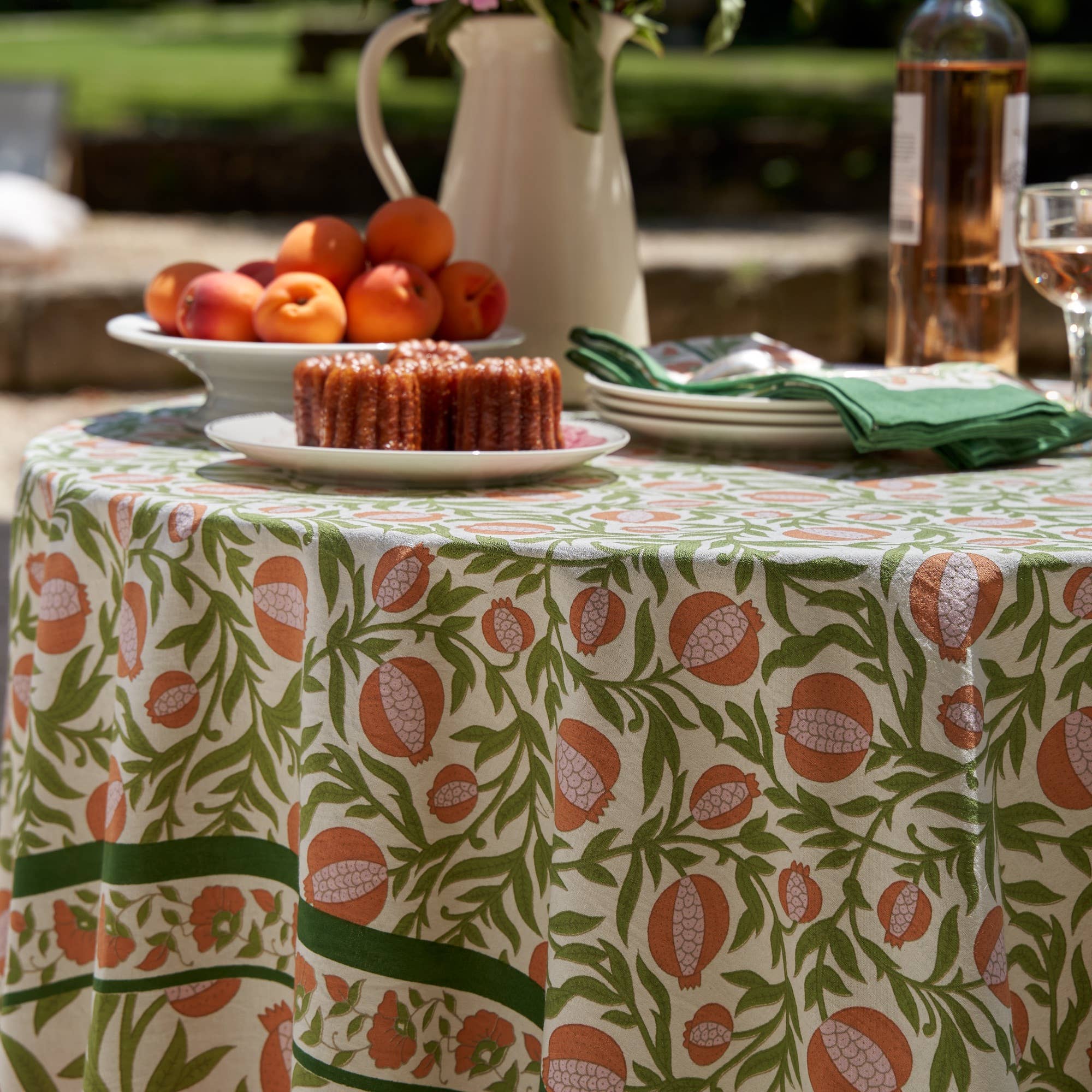 Grenadine Orange & Green Tablecloth