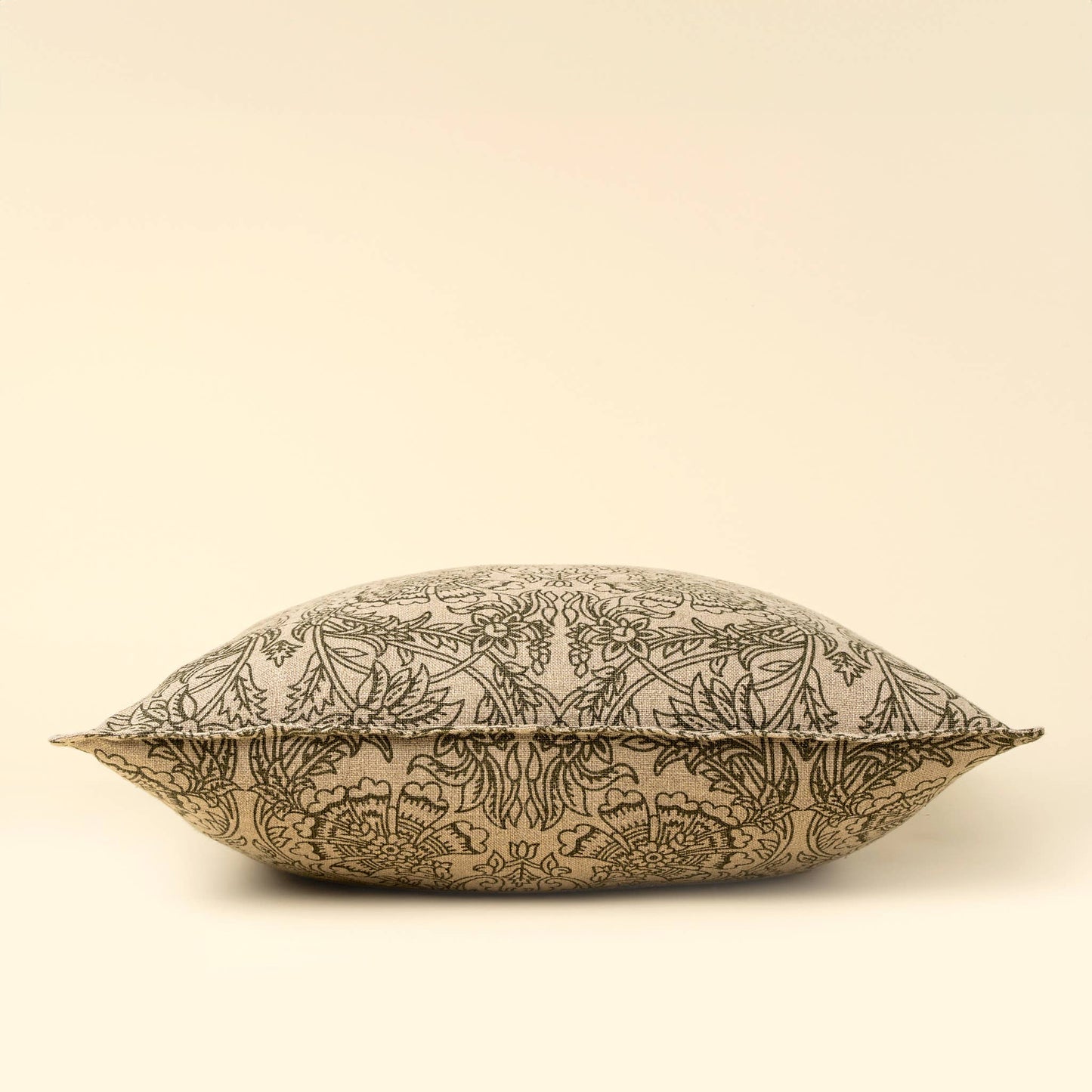 24x24 Floria Linen Pillow, Green