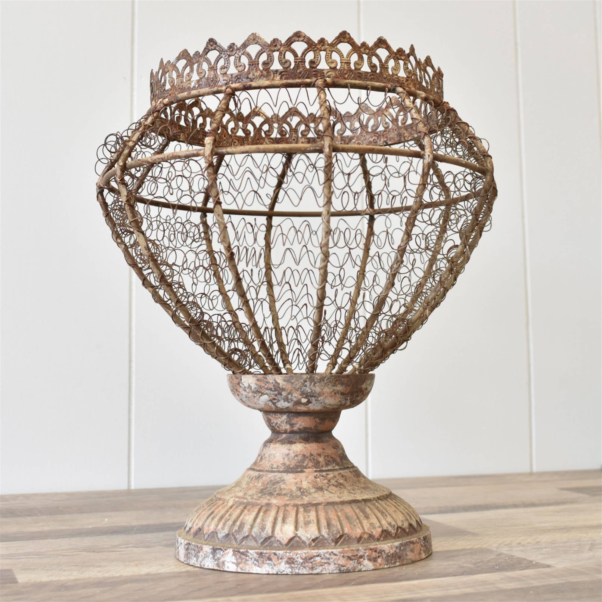 Royal Vintage Wired Urn H: 12.5" X W: 14.5"