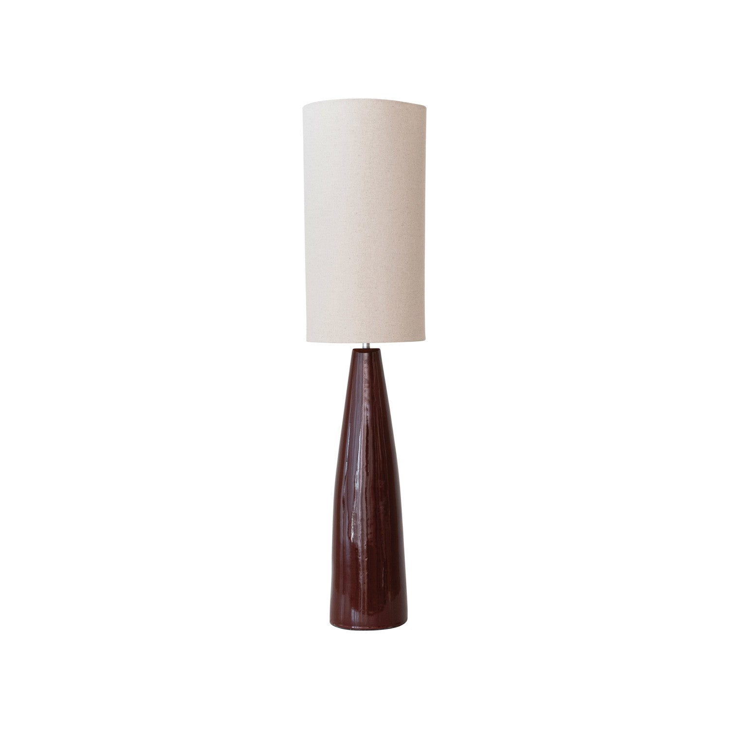 Ceramic Floor Lamp w/ Linen Shade (Each One Will Vary)