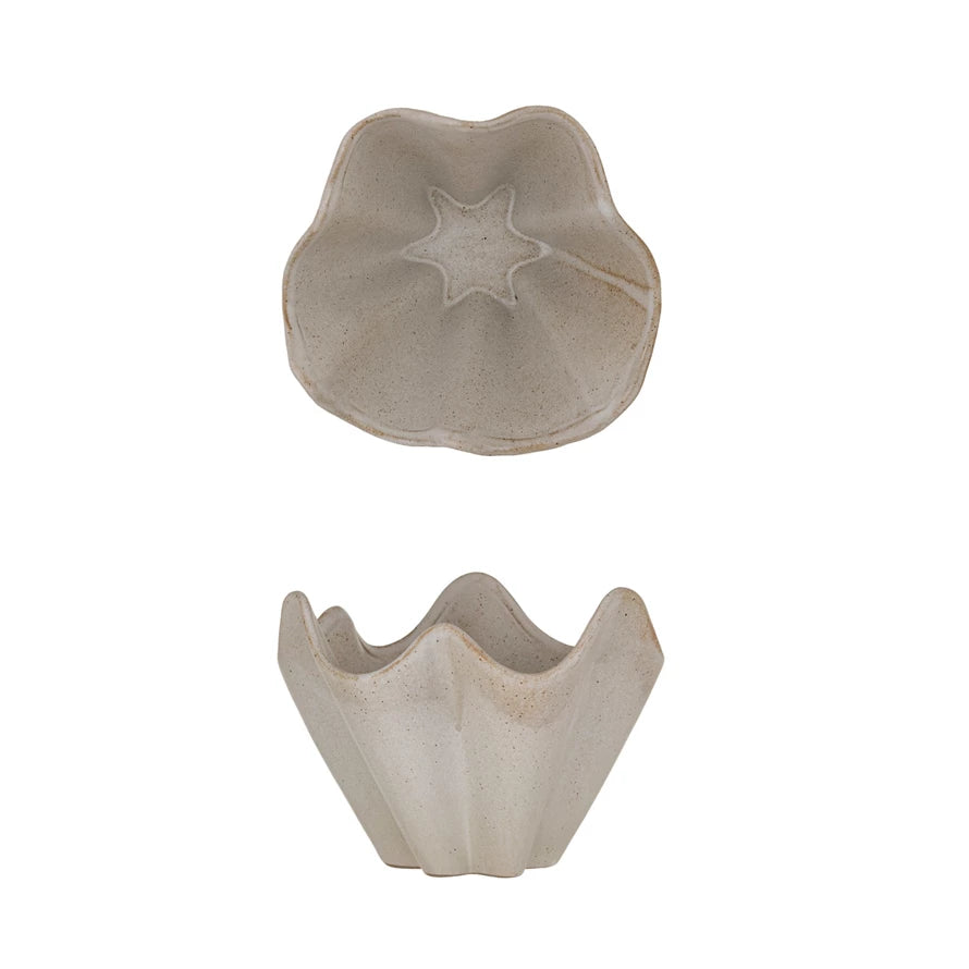 Stoneware Pleated Bowl (Each One Will Vary)