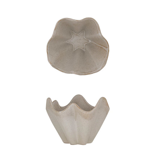 Stoneware Pleated Bowl (Each One Will Vary)