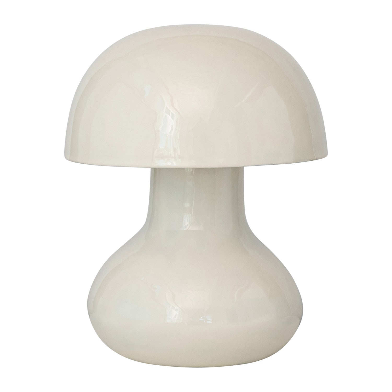 Enameled Metal Table Lamp with Inline Switch, Ivory Color