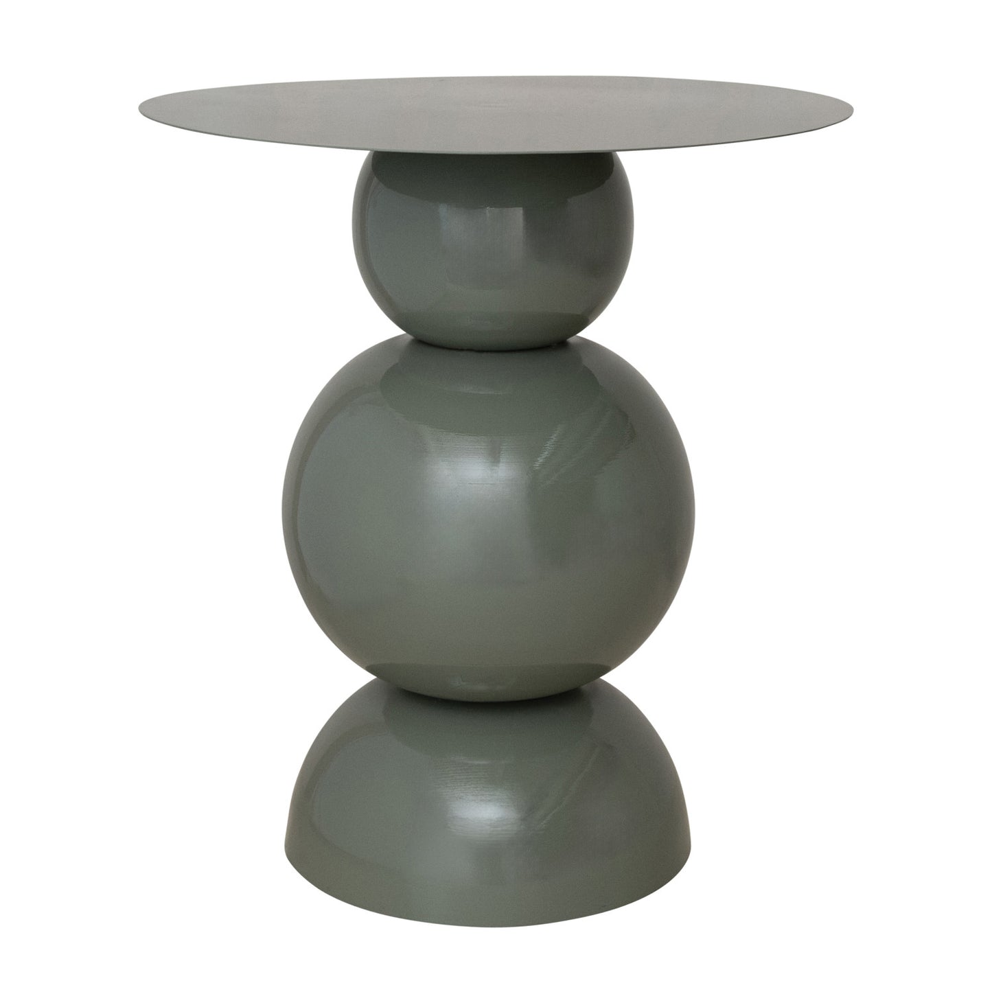 Powder Coated Metal Table w/ Stacked Base, Grey, KD