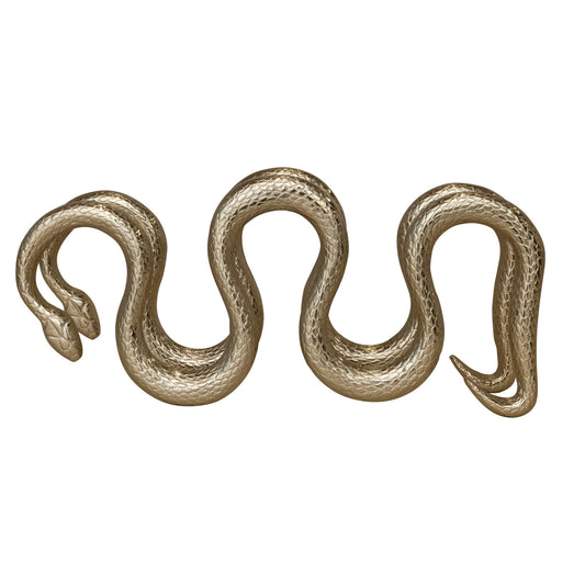 Cast Aluminum Snake Shaped Bottle Holder, Gold Finish (Holds 5 Bottles)