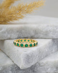 Gold Over 925 Sterling Silver Green Onyx Band Ring Jewelry