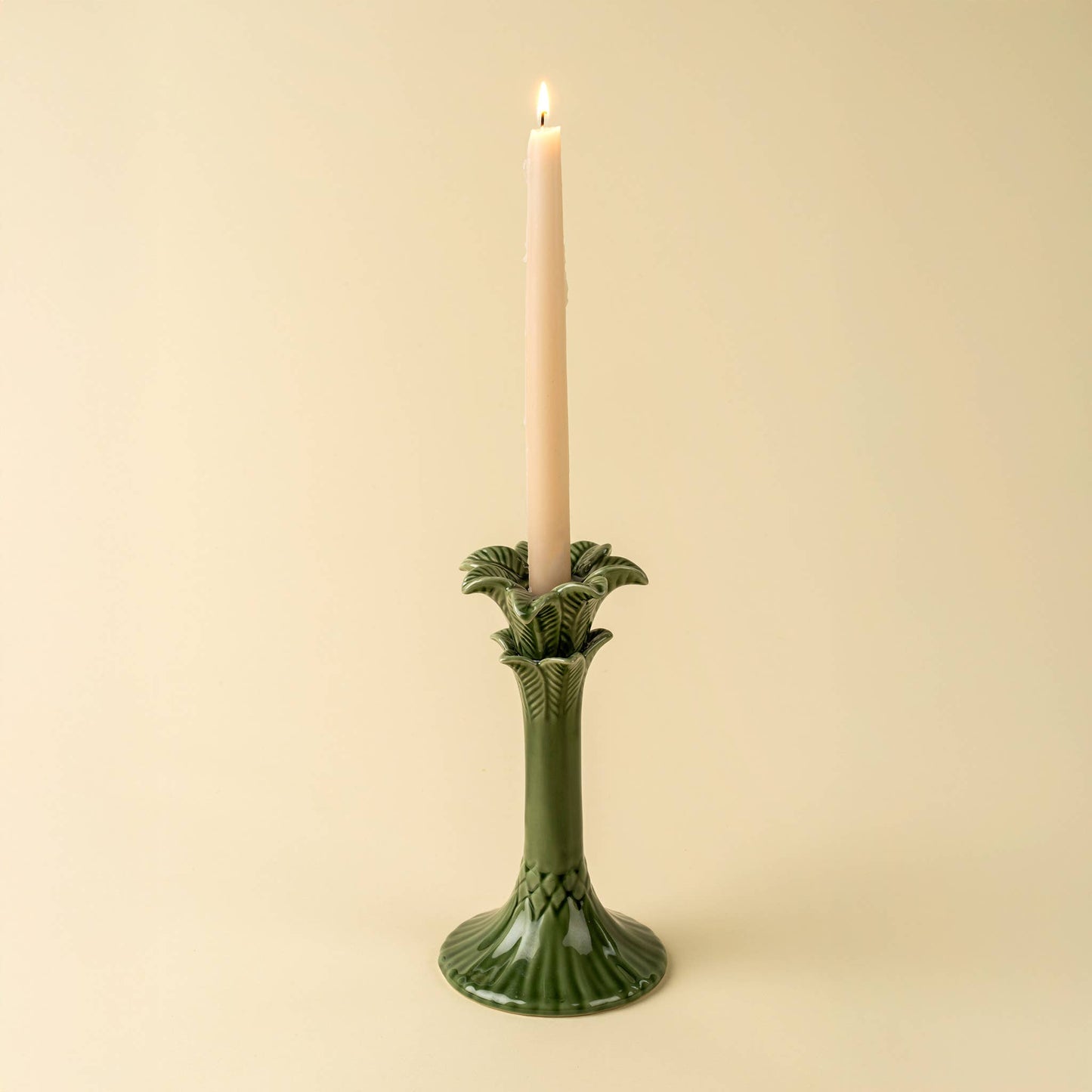 Palm Tree Candle Holder L, Green