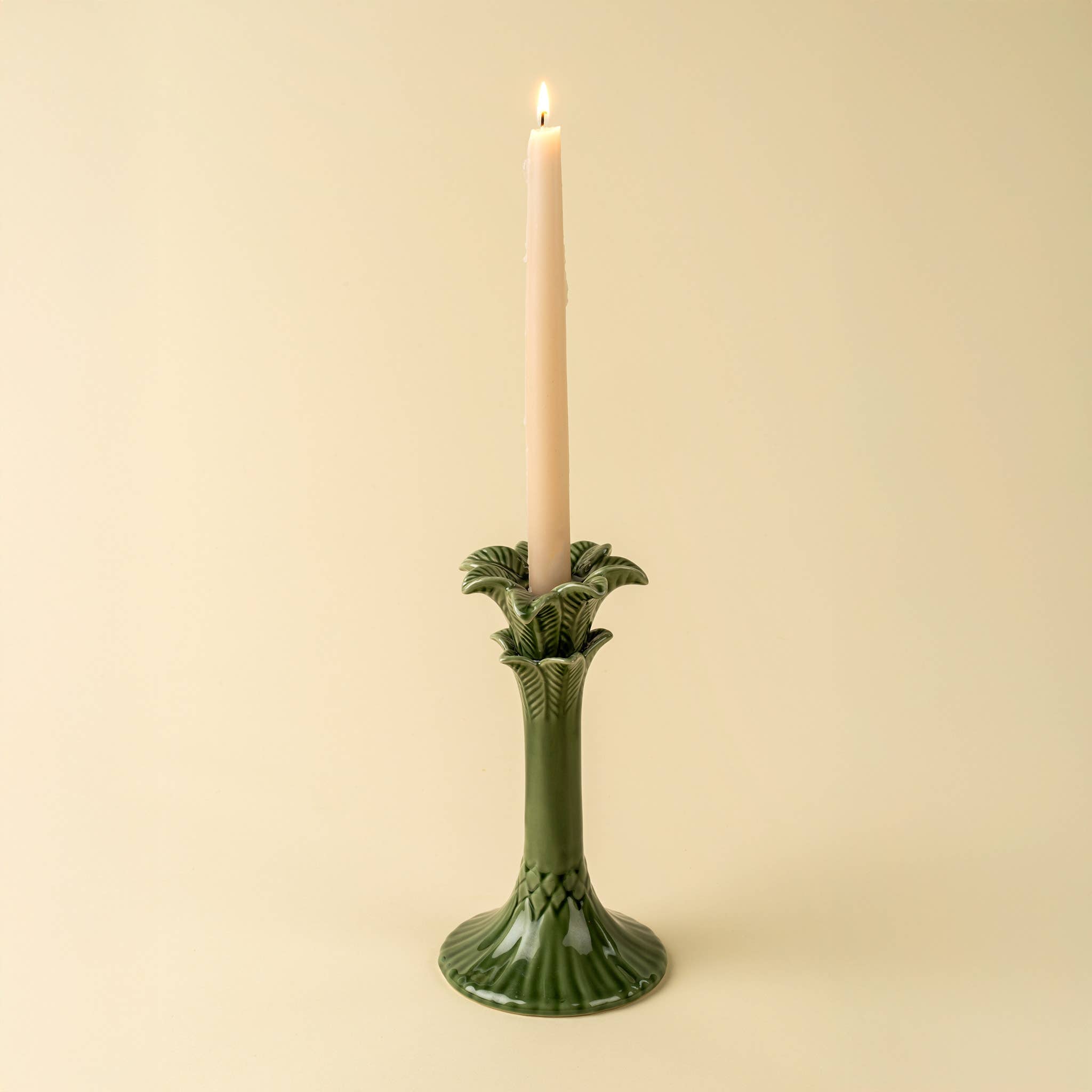 Palm Tree Candle Holder L, Green