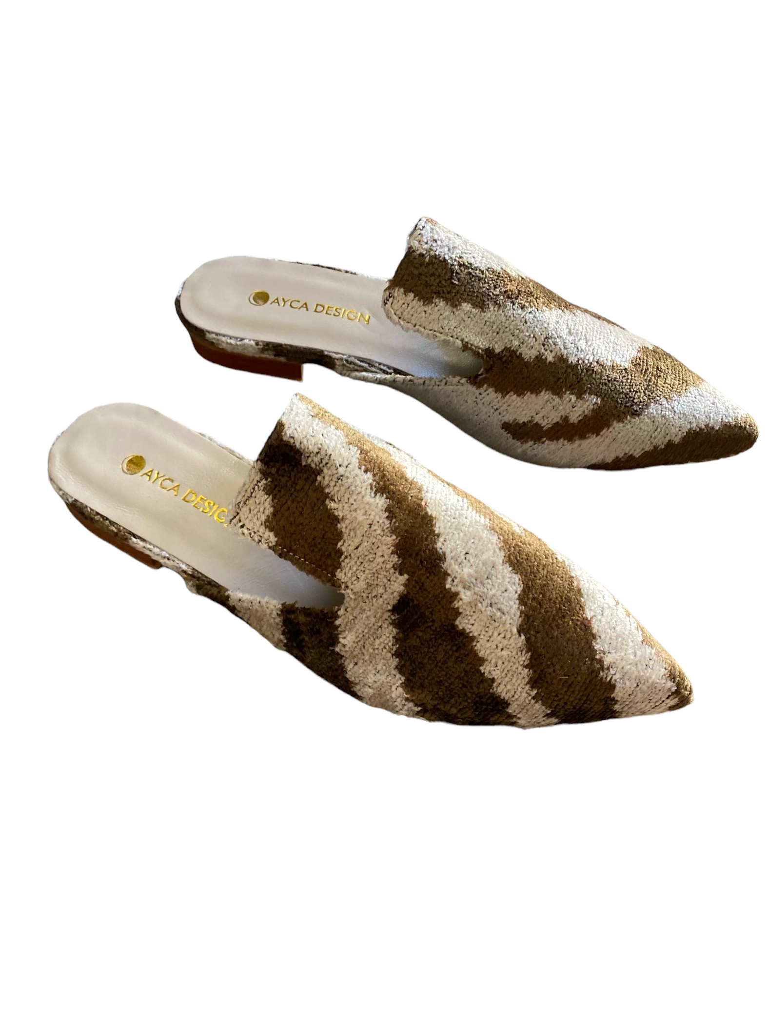 Silk Velvet Ikat Point Toe Slide
