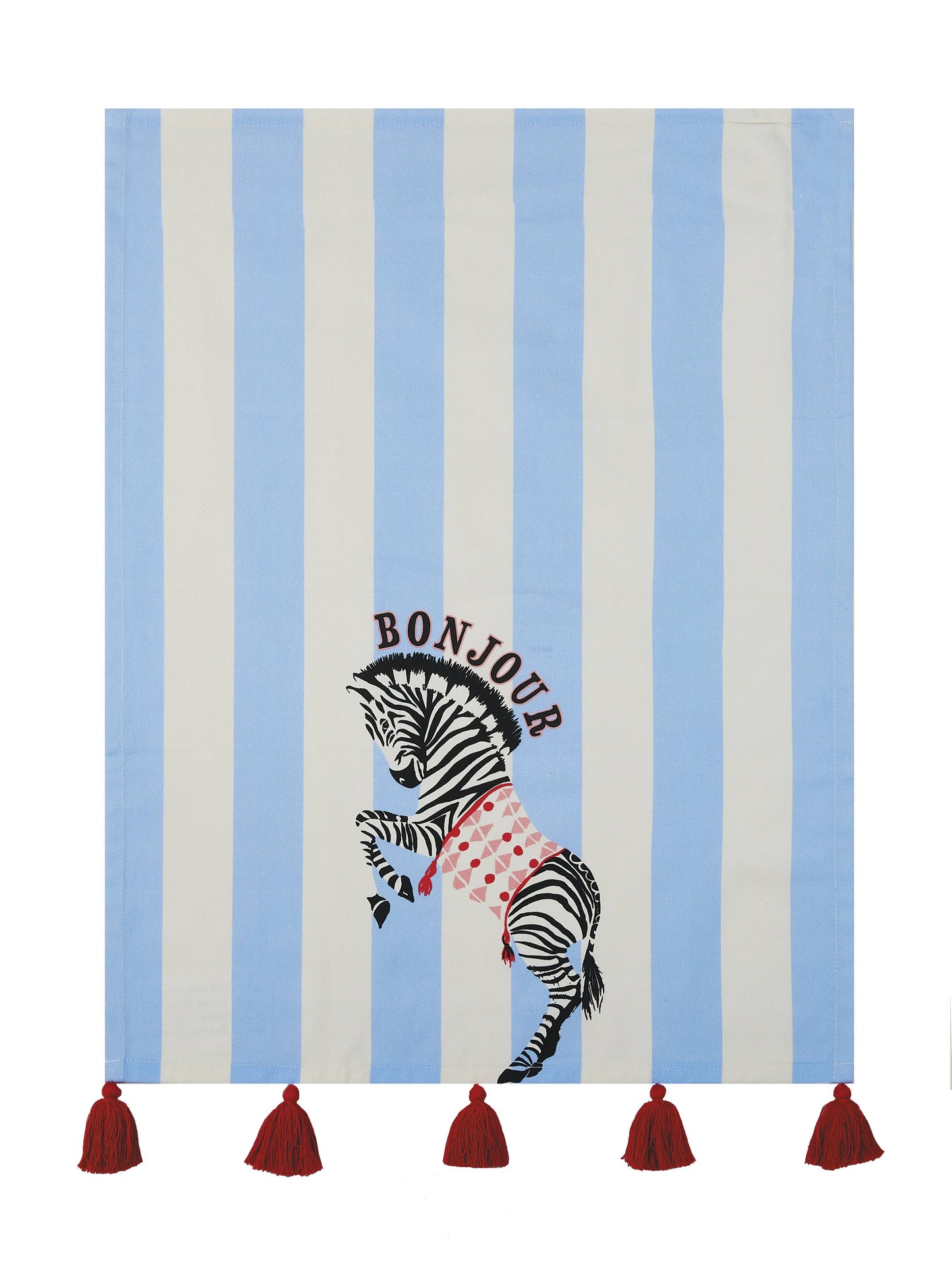 Zebra Bonjour With Tassels Kitchen Towel