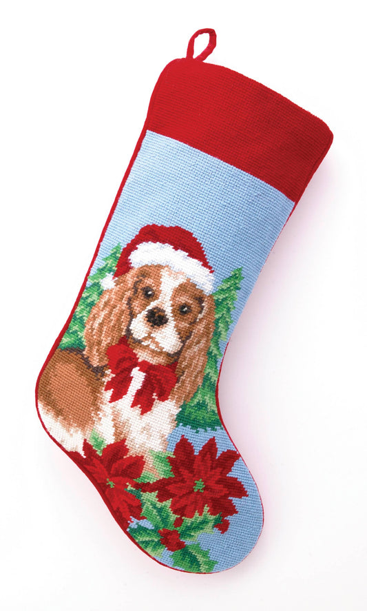 Spaniel Needlepoint Stocking