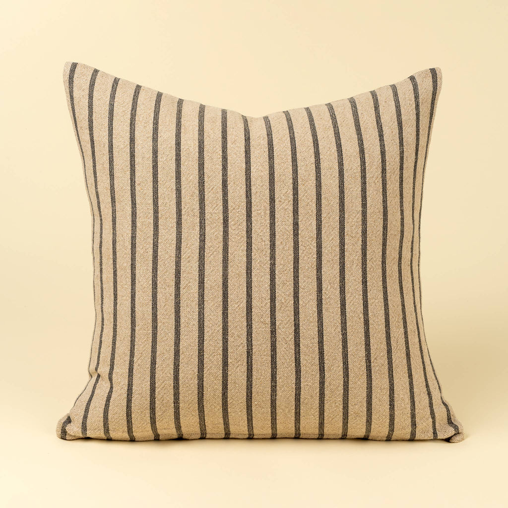 20x20 Silas Stripe Pillow, Charcoal
