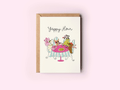 Yappy Hour Dogs & Drinks Coquette Friendship Greeting Card