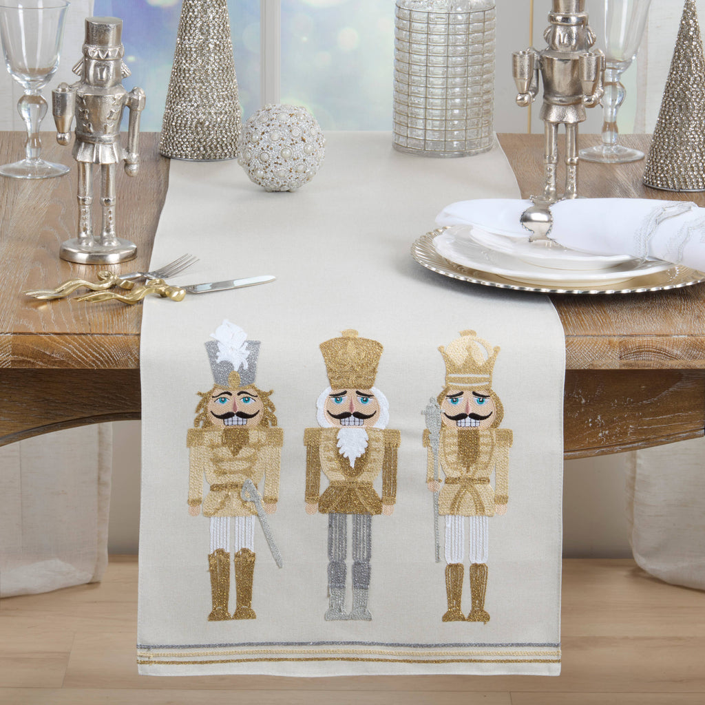 Nutcracker Holiday Linen Blend Table Runner