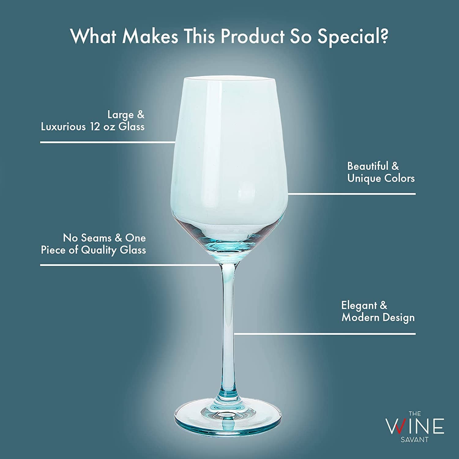 Tall Stemmed Colored Wine Glasses | Set of 6 | Cobalt Blue