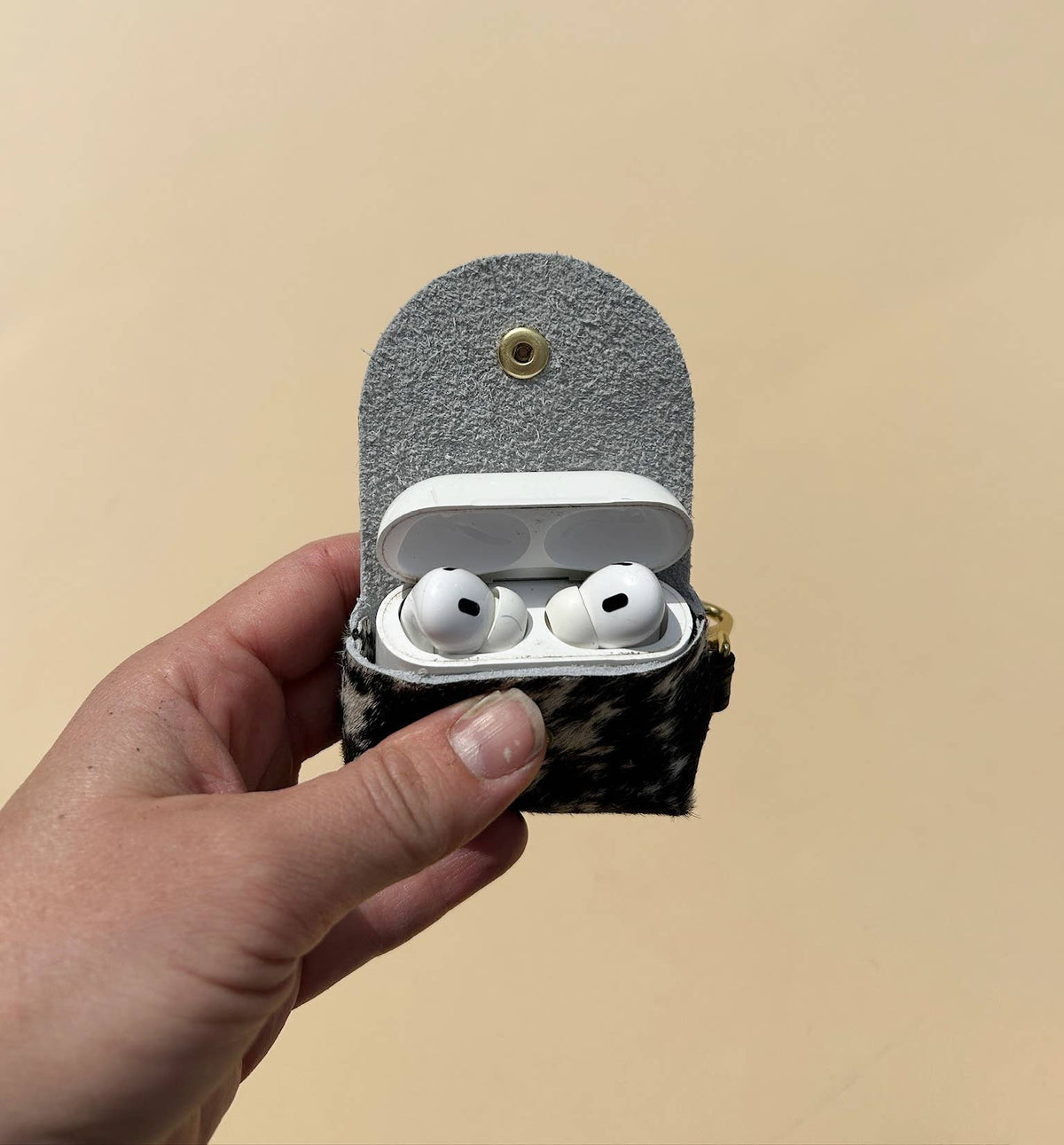 Airpod Case - Salt + Pepper Hair on Hide
