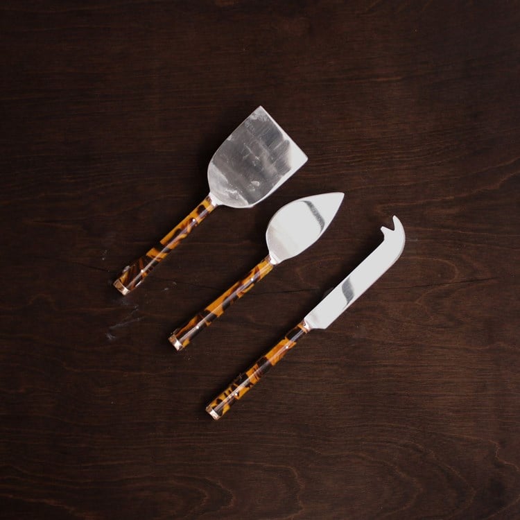 VIDA Tortoise and Stainless Cheese Set of 3