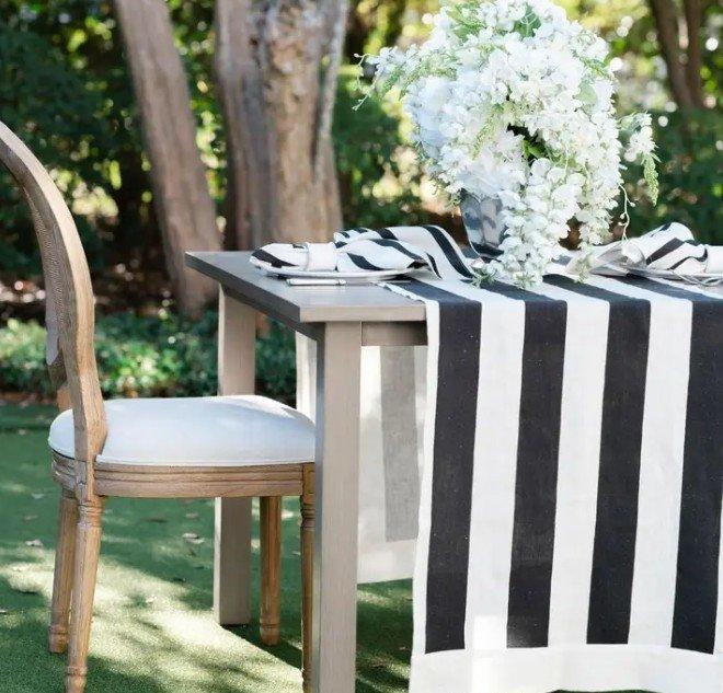 Runner, Portofino Bold Stripe, Black, 90"