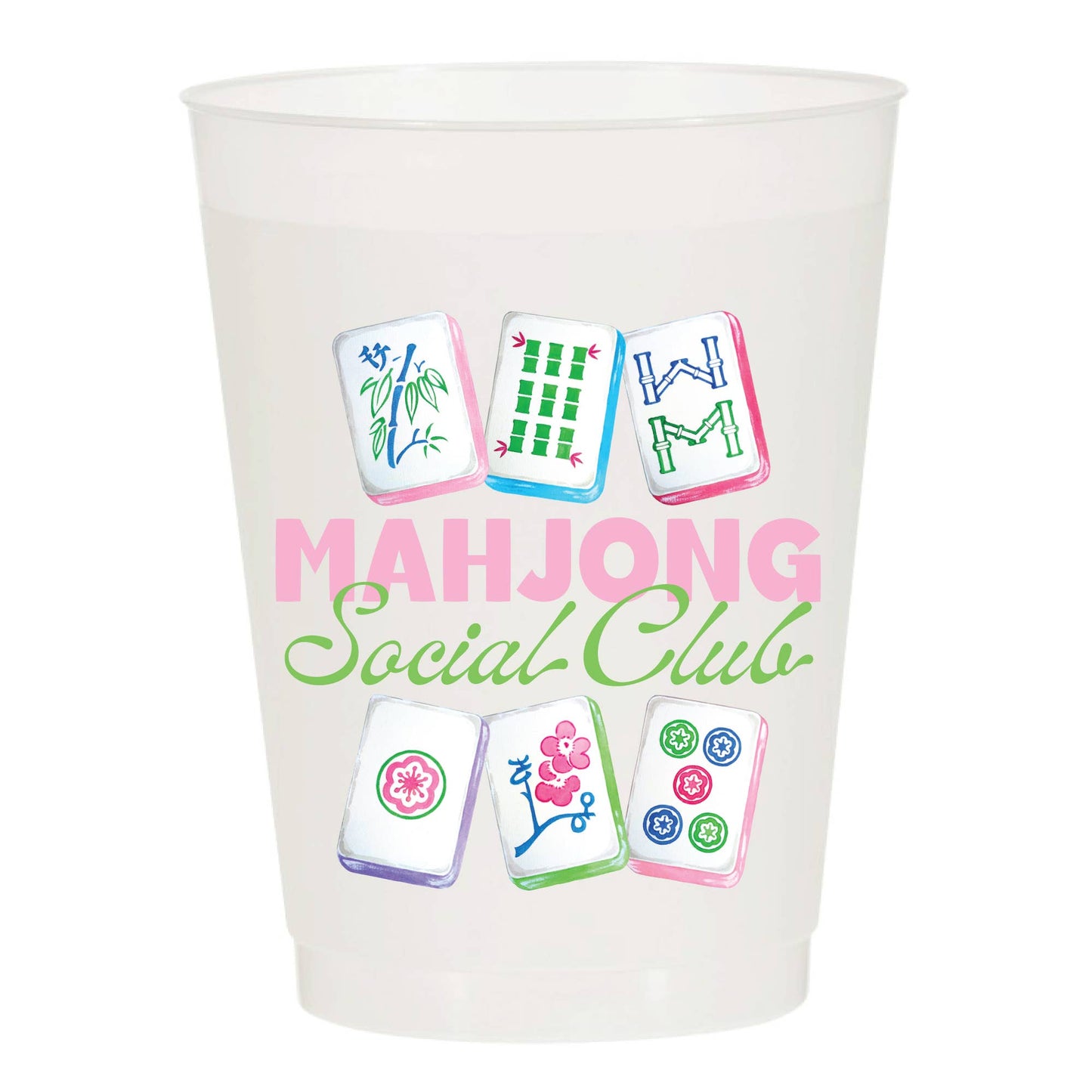 Mahjong Social Club Frosted Cups - Mahjong