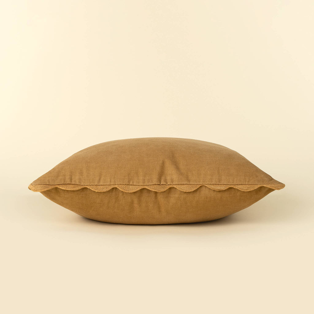 20x20 Corduroy Scallop Pillow, Gold