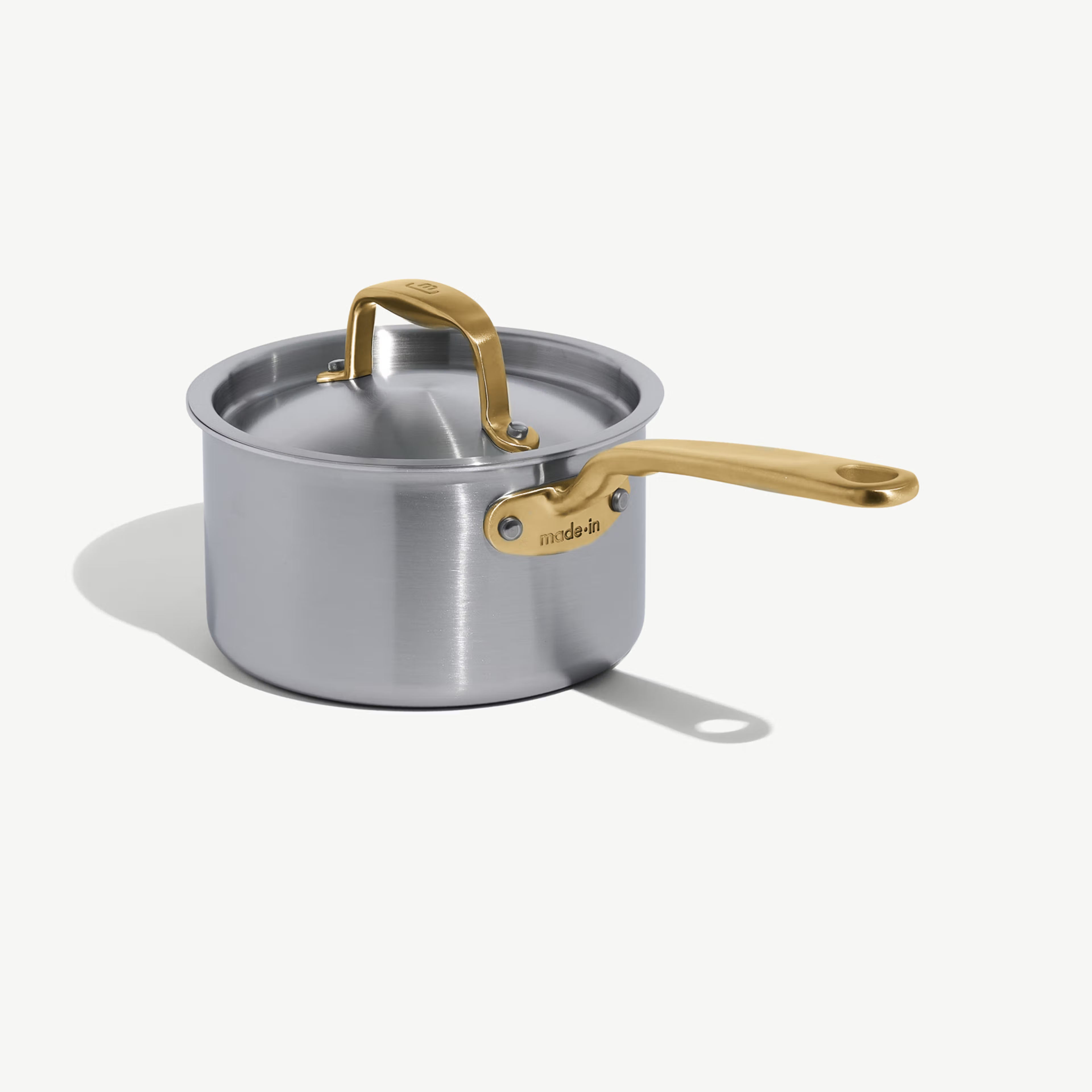 2 QT Stainless Steel
Saucepan with Lid - Gold
Handle