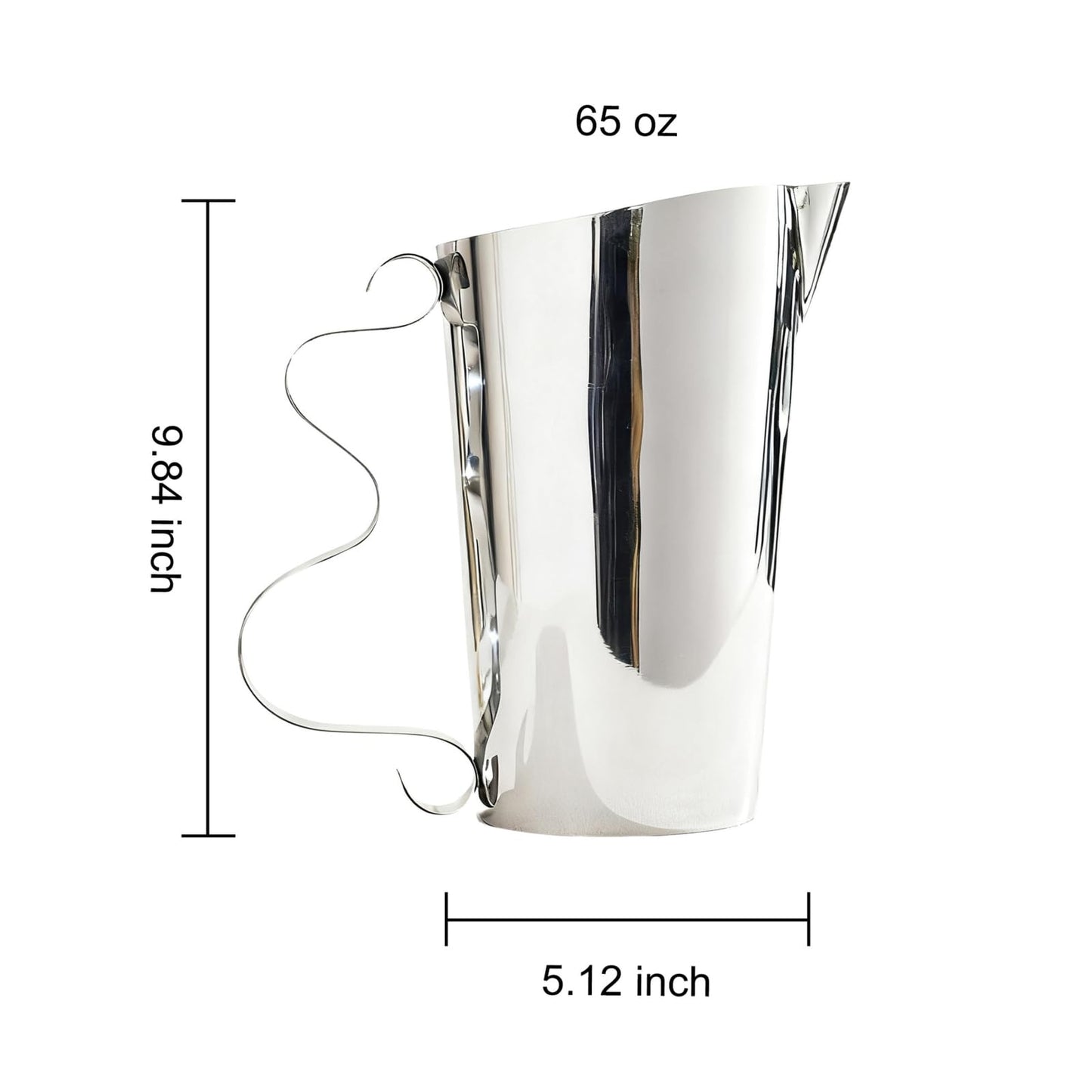 Stainless Steel Swirl Pitcher – Polished Mirror Finish