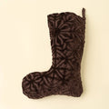 Velvet Cutwork Stocking, Sangria