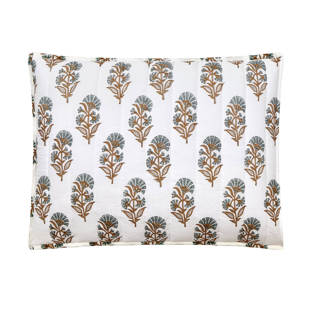 BLOCK PRINT MUGHAL FLOWER QUILT - Laurel & Mayfair